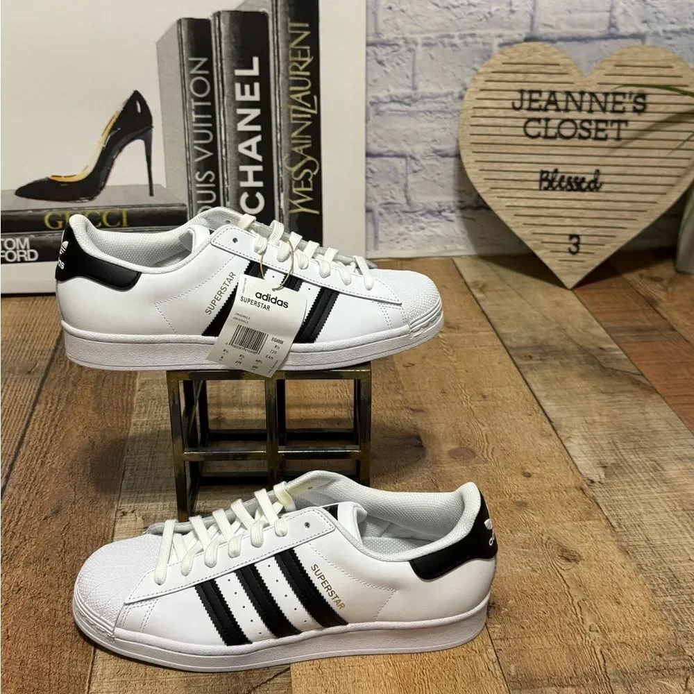 ADIDAS SUPERSTAR ADV SHOES W GOLD TREFOIL LOGO NWT